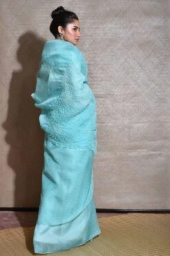 Naina Jain Blue Hand Done Bandhani Sari -Inca Sales Store 222nj12 4