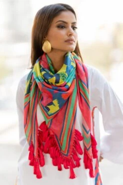 Pooja Keyur Pink Paradise Scarf -Inca Sales Store 222pok25 2