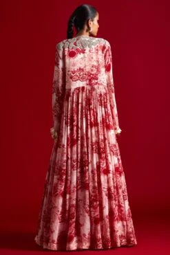 Bhumika Sharma Champagne-red Blossom Anarkali Set -Inca Sales Store 22323bs13 6