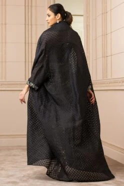 Tarun Tahiliani Black Balloon Cape With Draped Skirt & Corset 9 Tarun Tahiliani Black Balloon Cape With Draped Skirt & Corset -Inca Sales Store 224ttc11 4