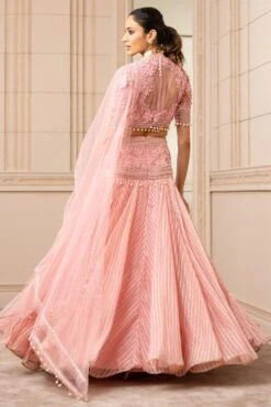 Tarun Tahiliani Pink Kalidar Sheer Brocade Lehenga Set -Inca Sales Store 224ttc14 4