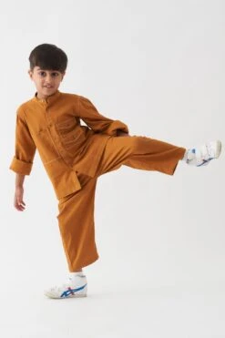 Three Kids Rust Patch Pocket Shirt & Pants -Inca Sales Store 22532tk24 3