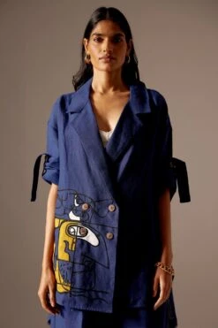 Mini Sondhi Blue Oversized Jacket Set -Inca Sales Store 22623ms4 3