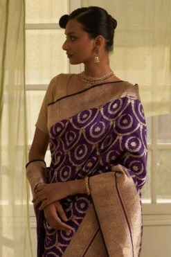 Five Point Five Asmee Gold-silver Floral Sari -Inca Sales Store 22823fpf29 3