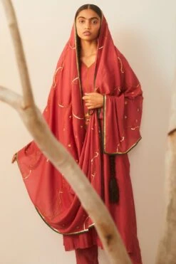 Sarang Kaur Pink Cotton Silk Dupatta -Inca Sales Store 228sk17 5