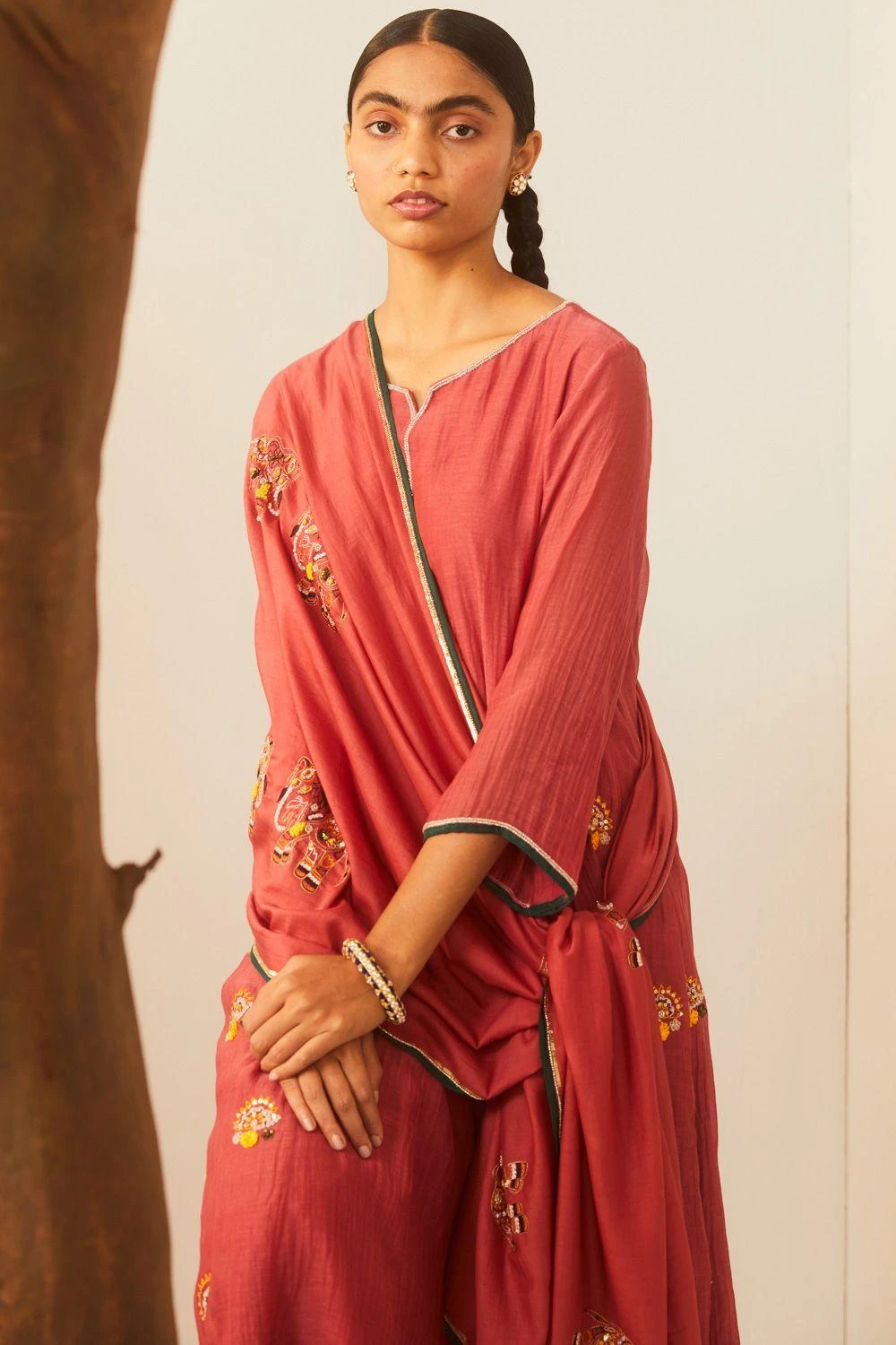 Sarang Kaur Pink Hathi Dupatta 3 Sarang Kaur Pink Hathi Dupatta