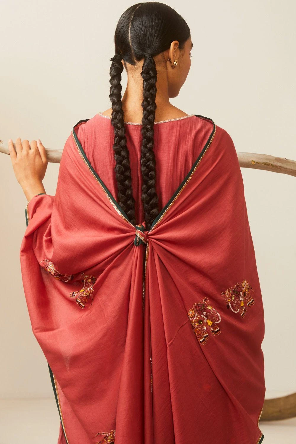 Sarang Kaur Pink Hathi Dupatta 4 Sarang Kaur Pink Hathi Dupatta - Image 2