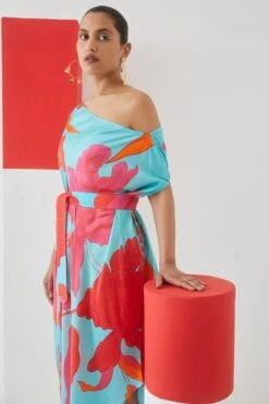 Studio RIGU Blue Rose Draped Dress -Inca Sales Store 228sr20 3