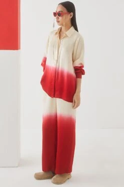 Studio RIGU Red Leheriya Tie Dye Co-ord Set