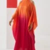Studio RIGU Orange Leheriya Round Collar Dress -Inca Sales Store 228sr5 1