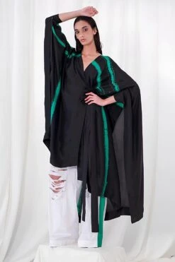 AK-OK By Anamika Khanna Black Shibori Co-ord Set