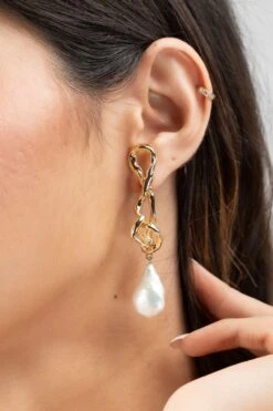 Studio Metallurgy Gold Konotty Pearl Earrings -Inca Sales Store 22923sm13 4