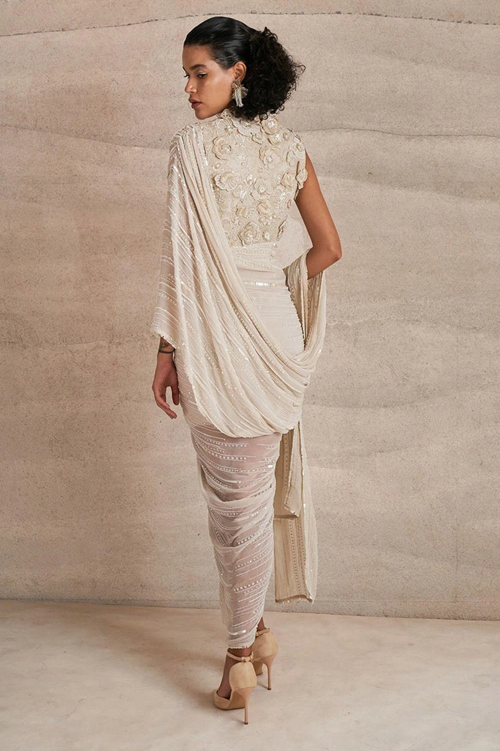 Varun Nidhika Pop Bloom Midi Drape Sari 7 Varun Nidhika Pop Bloom Midi Drape Sari - Image 5