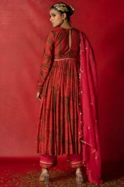 Pooja Keyur Pink Organza Aari Embroidered Dupatta -Inca Sales Store 229pk14 5