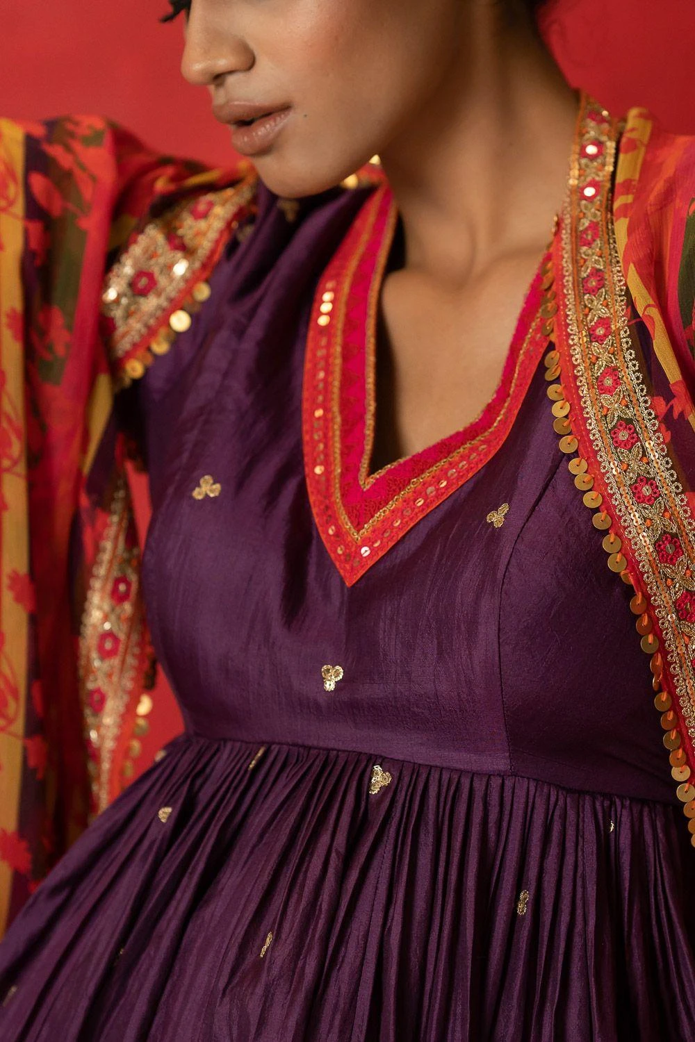 Pooja Keyur Floral Striped Organza Dupatta 5 Pooja Keyur Floral Striped Organza Dupatta - Image 3