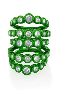 Isharya Parakeet Green Quintuple Ring -Inca Sales Store 22ip59 2