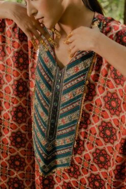 Pooja Keyur Meraki Aari Embroidered Kaftan Set -Inca Sales Store 2301pk01 5