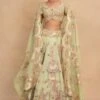 Anamika Khanna Green Floral Embellished Lehenga Set