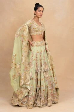Anamika Khanna Green Floral Embellished Lehenga Set -Inca Sales Store 230523ak01 3