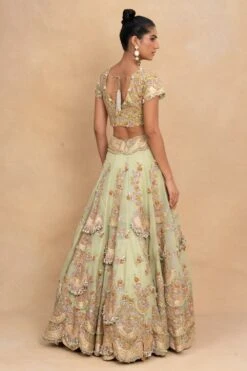 Anamika Khanna Green Floral Embellished Lehenga Set -Inca Sales Store 230523ak01 5