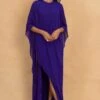 Stephany Purple Front Knot Kaftan Dress -Inca Sales Store 230523sy08 1