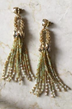 St Erasmus Agate Crystal Dangler Earrings