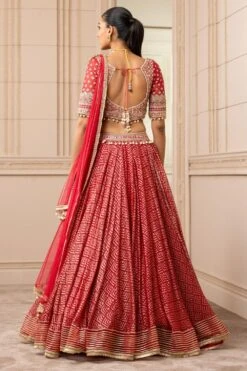 Tarun Tahiliani Red Stylised Kalidar Lehenga Set 9 Tarun Tahiliani Red Stylised Kalidar Lehenga Set -Inca Sales Store 2308tt02 4