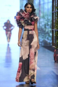 Gauri & Nainika Dark Carnation One Shoulder Jumpsuit