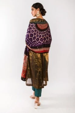 Prahnaaya Purple Handwoven Gold Zari Kurta Set -Inca Sales Store 2311pra1 5