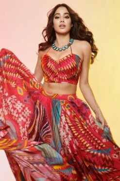 Saaksha & Kinni Pink Abstract Printed Blouse