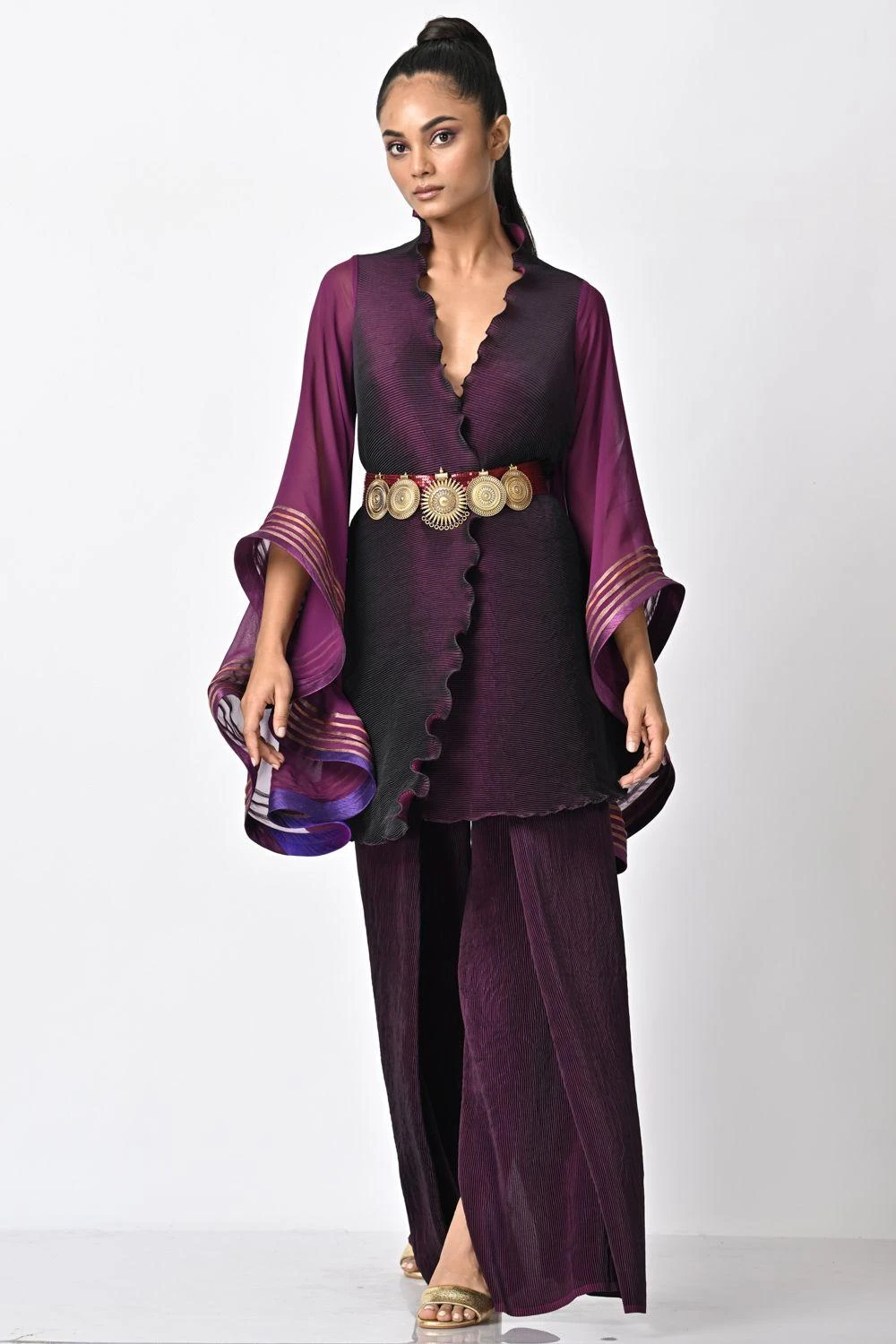 Kiran Uttam Ghosh Metallic Gold Tribal Belt 3 Kiran Uttam Ghosh Metallic Gold Tribal Belt