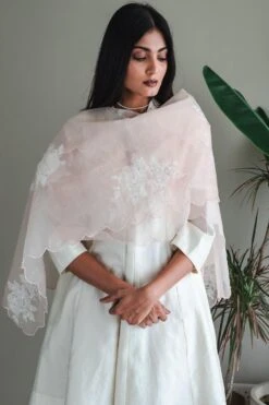 Shorshe Pink Hand Block Printed Dupatta