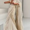 Ritika Mirchandani Ivory & Gold Pre-stitched Lehenga Sari Set -Inca Sales Store 235rm6 1 1