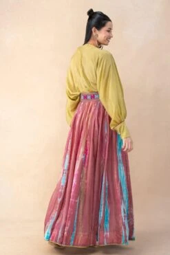 CAPISVIRLEO Champagne Overlap Shirt With A Panelled Skirt -Inca Sales Store 23823cpo20 5