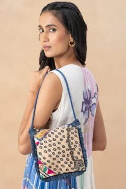 Vipul Shah Blue Banjara Embroidered Minion Clutch -Inca Sales Store 23823vs1 4