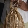 Lovetobag Gold Ruche Potli Bag 1 Lovetobag Gold Ruche Potli Bag -Inca Sales Store 238lb4 1