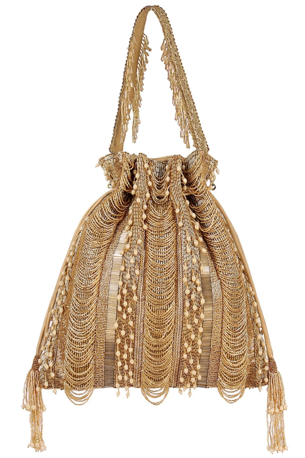Lovetobag Gold Ruche Potli Bag 4 Lovetobag Gold Ruche Potli Bag - Image 2