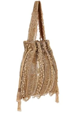 Lovetobag Gold Ruche Potli Bag 8 Lovetobag Gold Ruche Potli Bag -Inca Sales Store 238lb4 3
