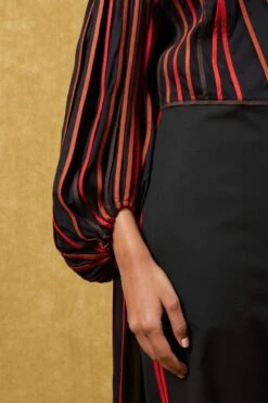 Bodice Black Pleated Jumpsuit With A Drape -Inca Sales Store 23bo10 4