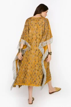 Heirloom By Rara Avis Yellow Ochre Hand Embellished Kaftan -Inca Sales Store 23rh36 5