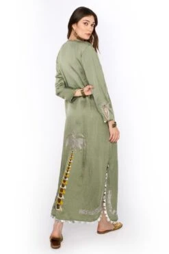Heirloom By Rara Avis Sage Green Hamsa Embroidered Column Dress -Inca Sales Store 23rh48 5