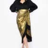 Heirloom By Rara Avis Antique Gold Metallic Wrap Skirt -Inca Sales Store 23rh9 1