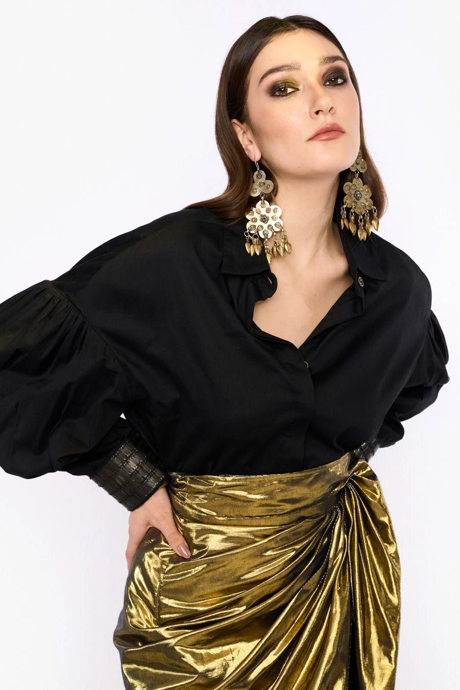 Heirloom By Rara Avis Antique Gold Metallic Wrap Skirt 4 Heirloom By Rara Avis Antique Gold Metallic Wrap Skirt - Image 2