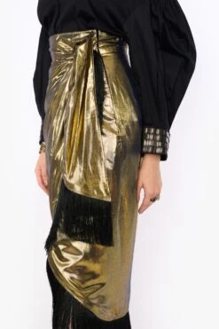 Heirloom By Rara Avis Antique Gold Metallic Wrap Skirt 9 Heirloom By Rara Avis Antique Gold Metallic Wrap Skirt -Inca Sales Store 23rh9 3