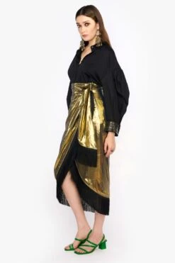 Heirloom By Rara Avis Antique Gold Metallic Wrap Skirt 10 Heirloom By Rara Avis Antique Gold Metallic Wrap Skirt -Inca Sales Store 23rh9 4