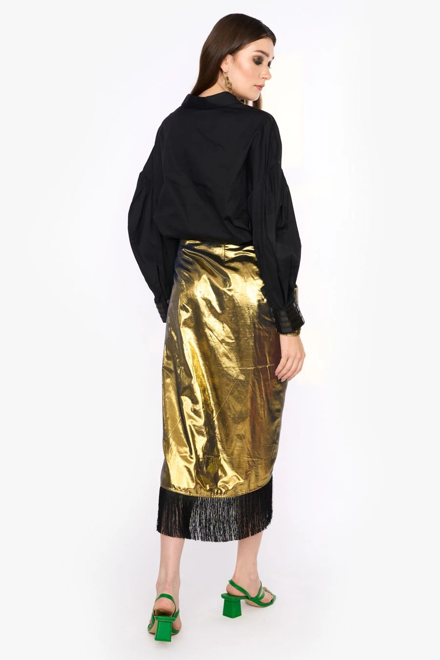 Heirloom By Rara Avis Antique Gold Metallic Wrap Skirt 7 Heirloom By Rara Avis Antique Gold Metallic Wrap Skirt - Image 5