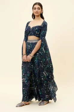 SVA Blue Mor Jaal Printed Cape Set -Inca Sales Store 23sva106 4