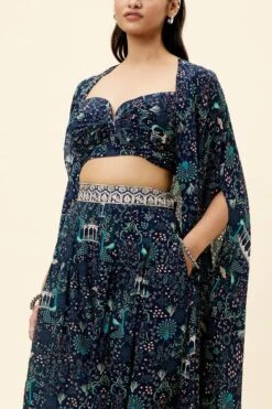 SVA Blue Mor Jaal Printed Cape Set -Inca Sales Store 23sva106 5