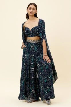 SVA Blue Mor Jaal Printed Cape Set -Inca Sales Store 23sva106 6