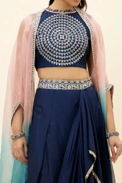 SVA Blue Butta Embroidered Cape Set -Inca Sales Store 23sva33 6